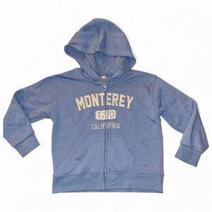 Kids Size M Monterey California Beach Zip Up Hoodie